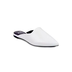 *Marc Fisher* White Leather Pointy Mules